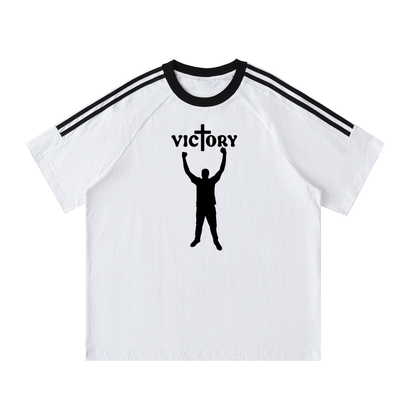 Contrast Tape Crewneck Cotton T-Shirt